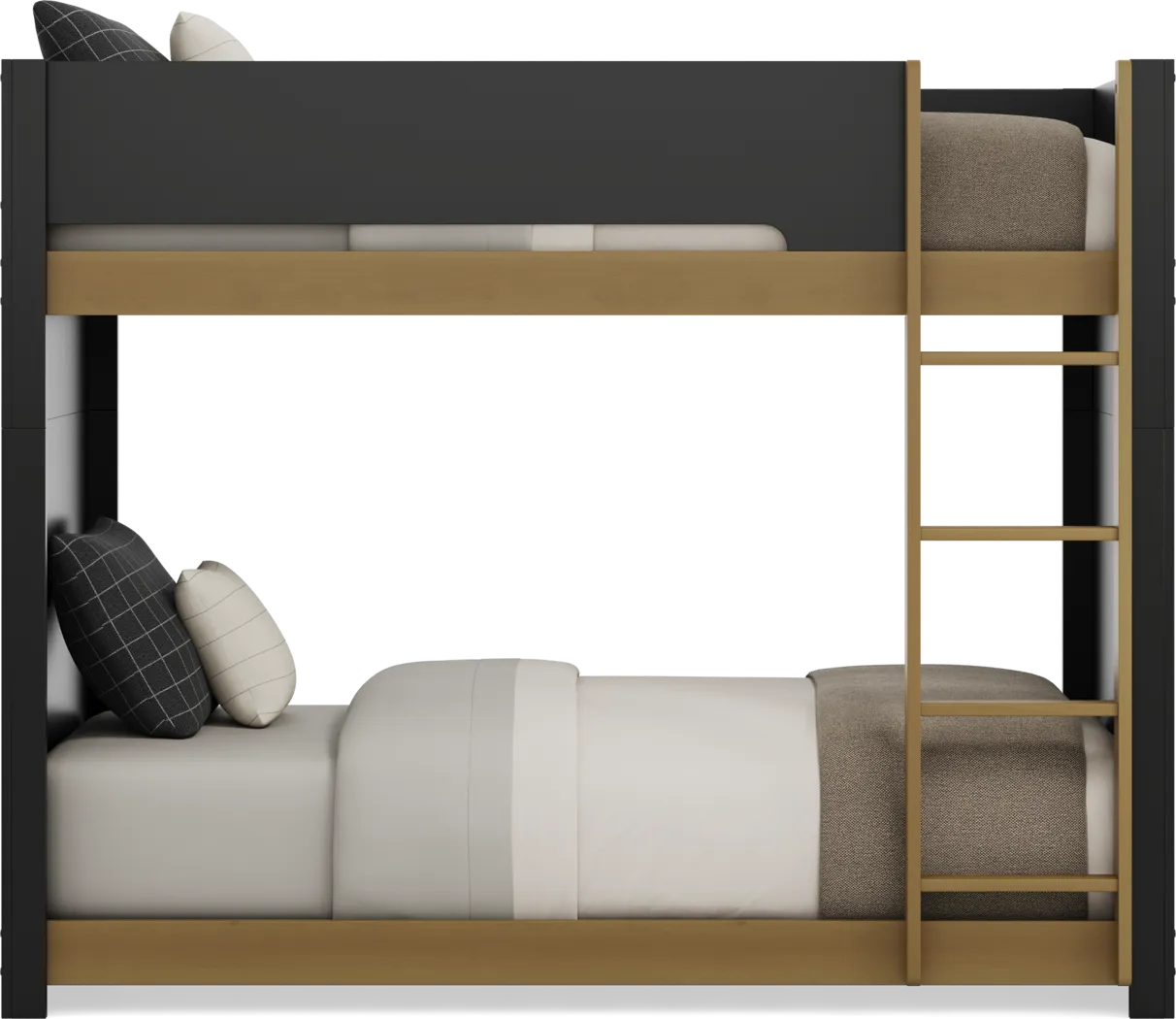 Kids Mikka Black Twin/Twin Convertible Bunk Bed - Thumbnail - Image 2