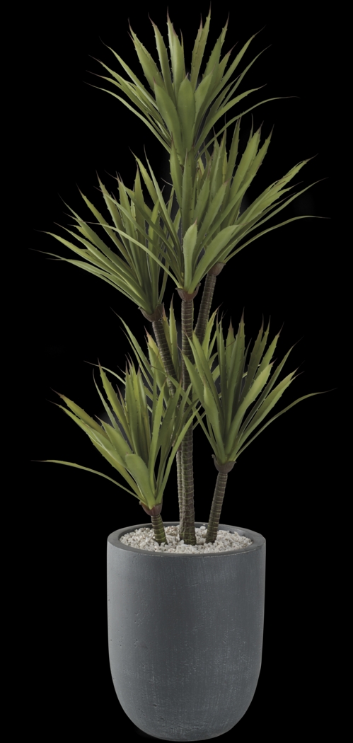 Milagra Green 48 in. Artificial Yucca Tree in Gray Planter - Thumbnail - Image 1