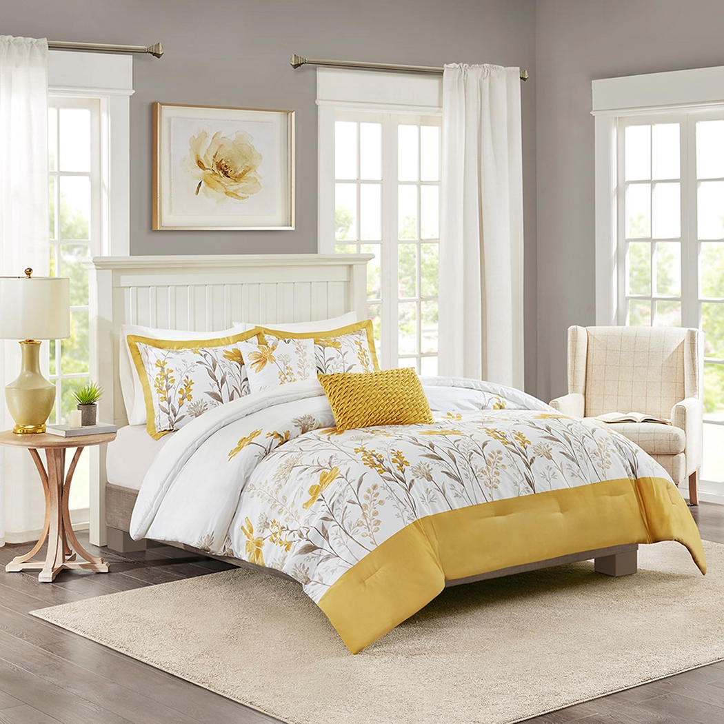 Milaia Yellow 5 pc King Comforter Set - Thumbnail - Image 3