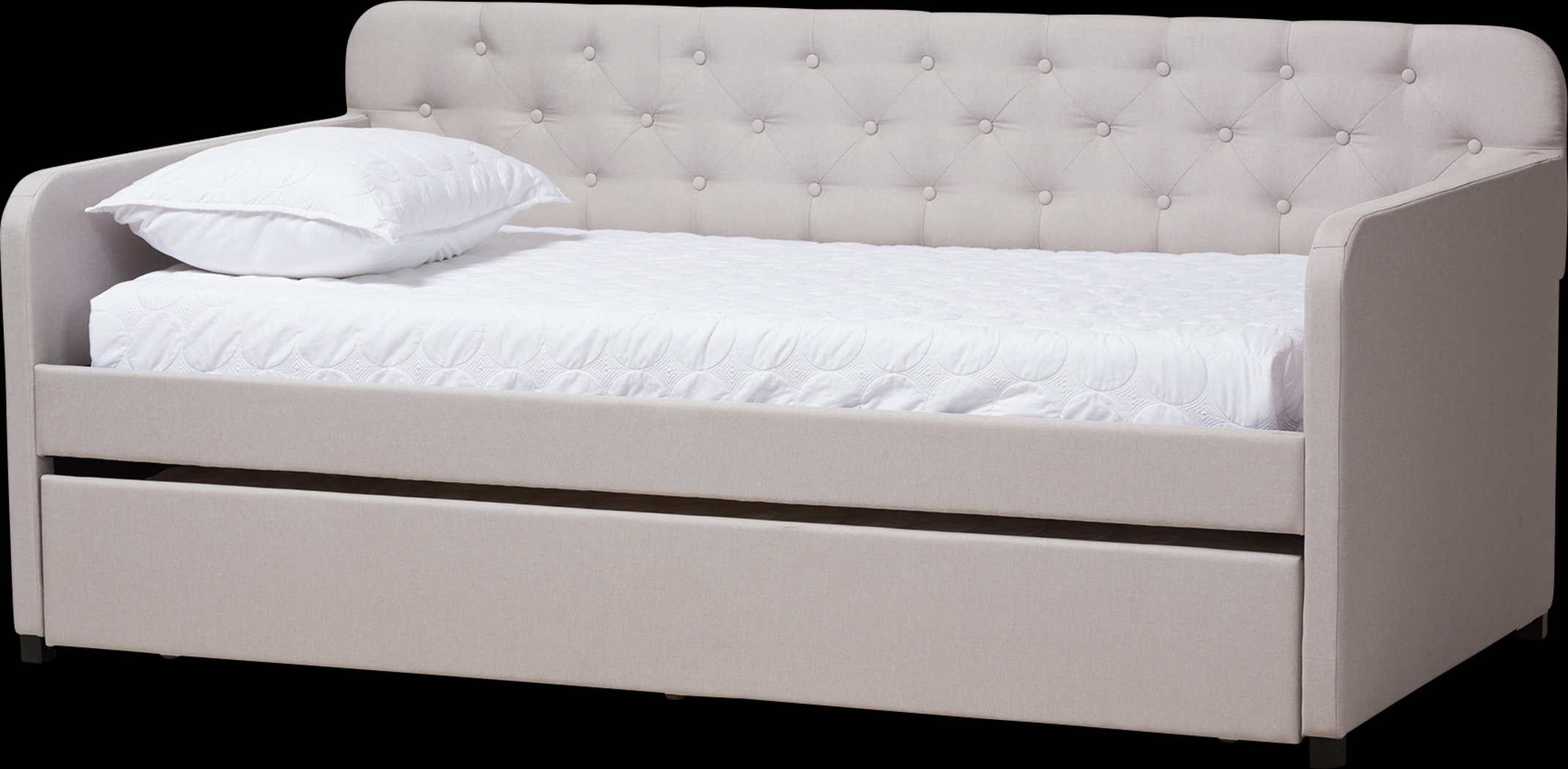Milam Beige Twin Daybed With Trundle - Thumbnail - Image 1