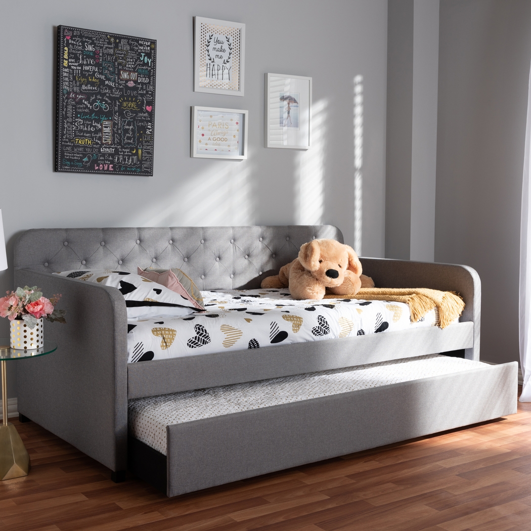 Milam Gray Twin Daybed With Trundle - Thumbnail - Image 2