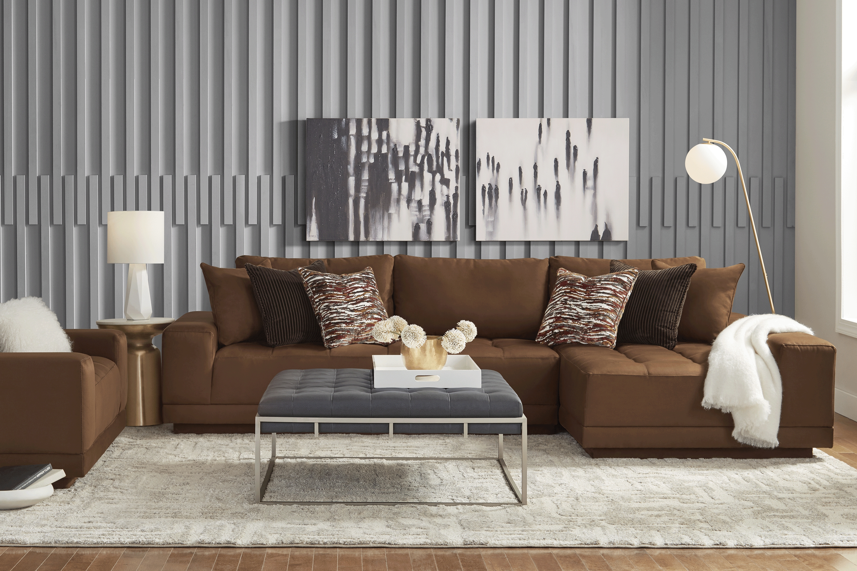 Milano Brown 2 Pc Sectional - Thumbnail - Image 2