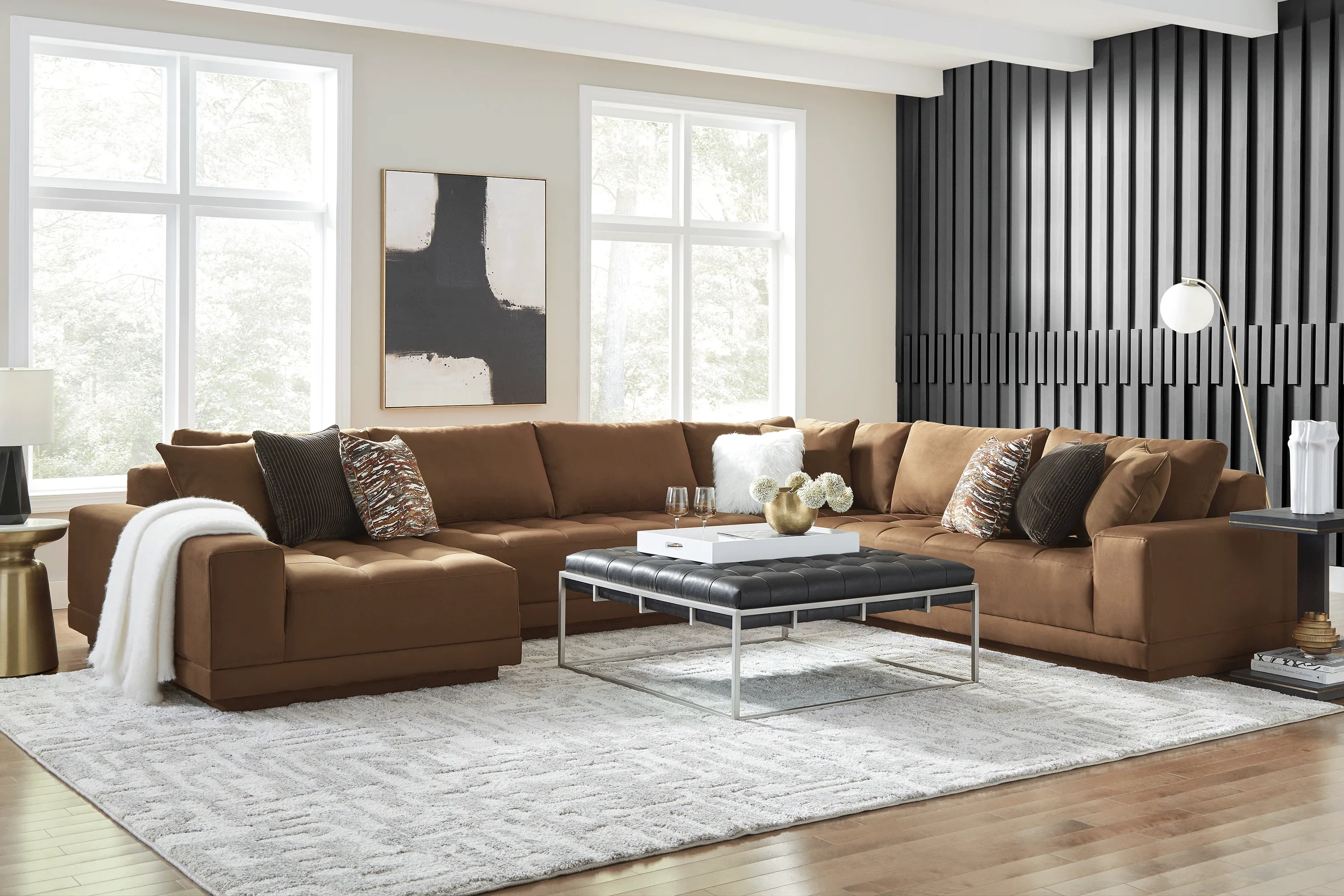 Milano Brown 4 Pc Sectional - Thumbnail - Image 2