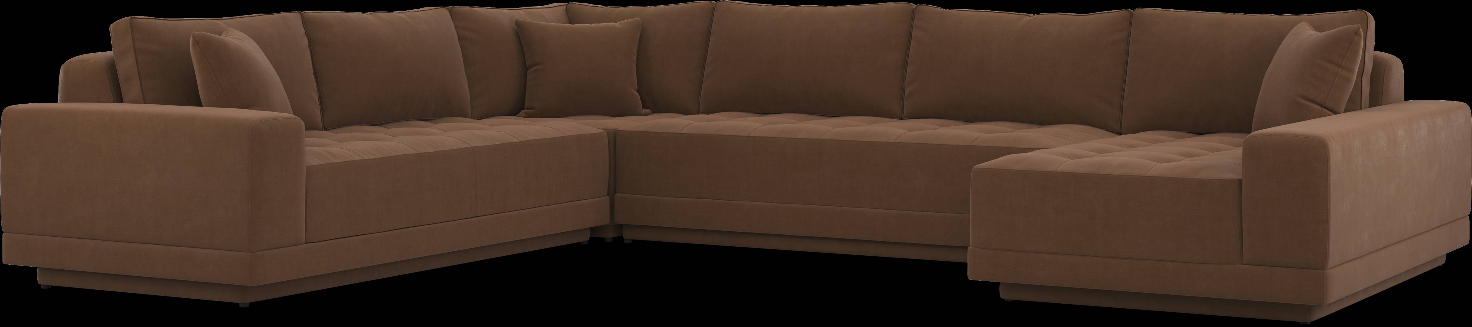 Milano Brown 4 Pc Sectional - Thumbnail - Image 1