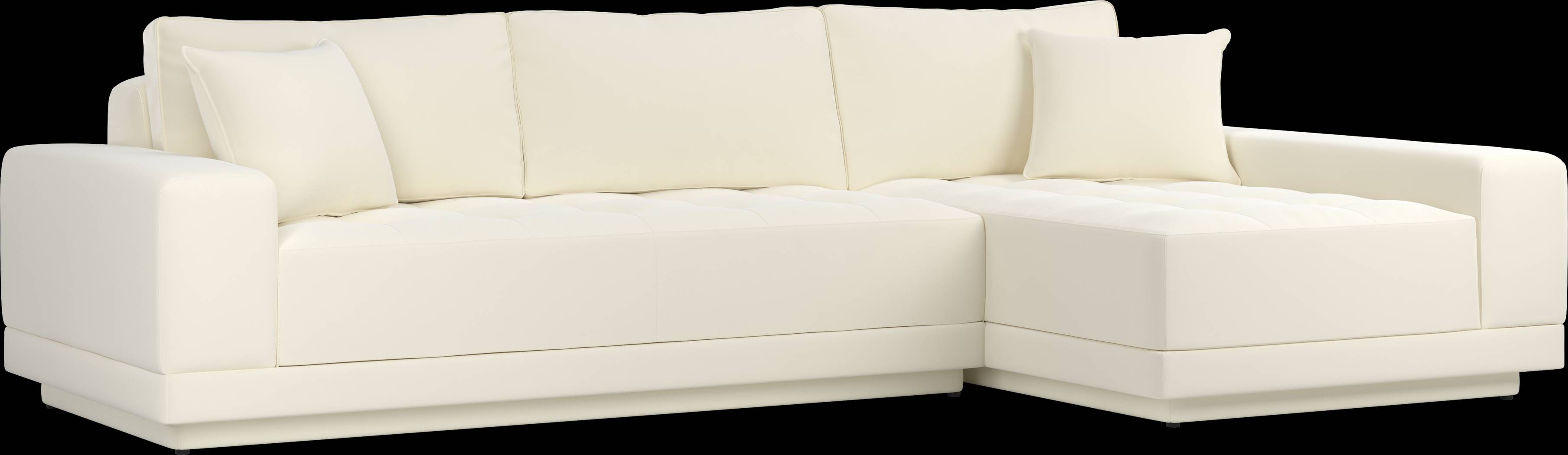 Milano White 2 Pc Sectional - Thumbnail - Image 1
