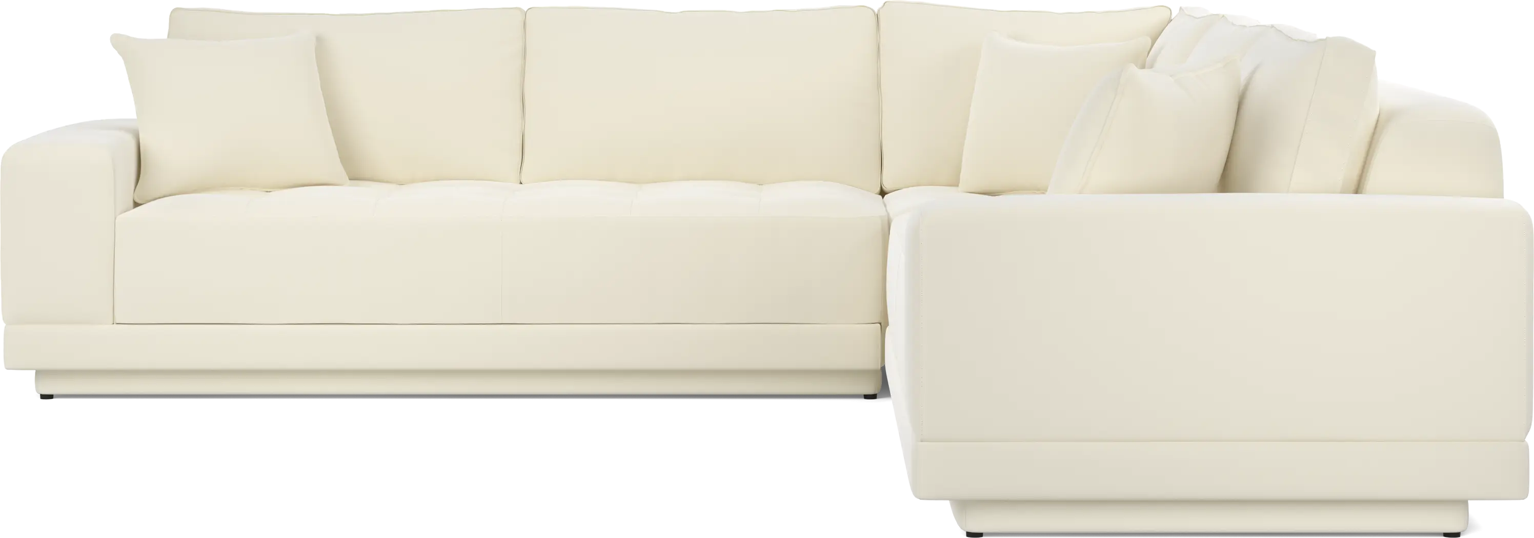 Milano White 3 Pc Sectional - Thumbnail - Image 2