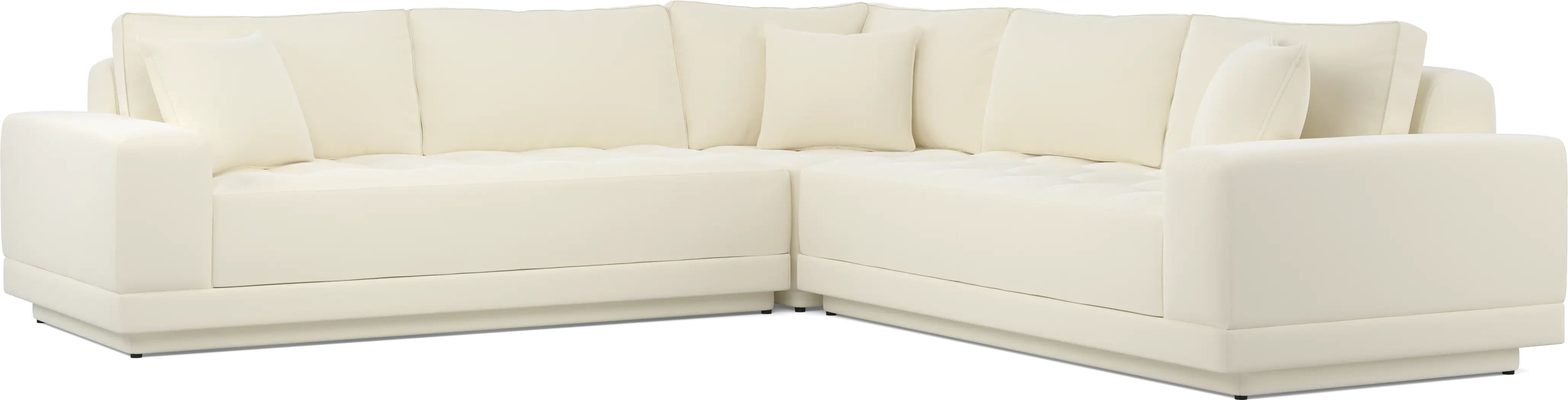 Milano White 3 Pc Sectional - Thumbnail - Image 1