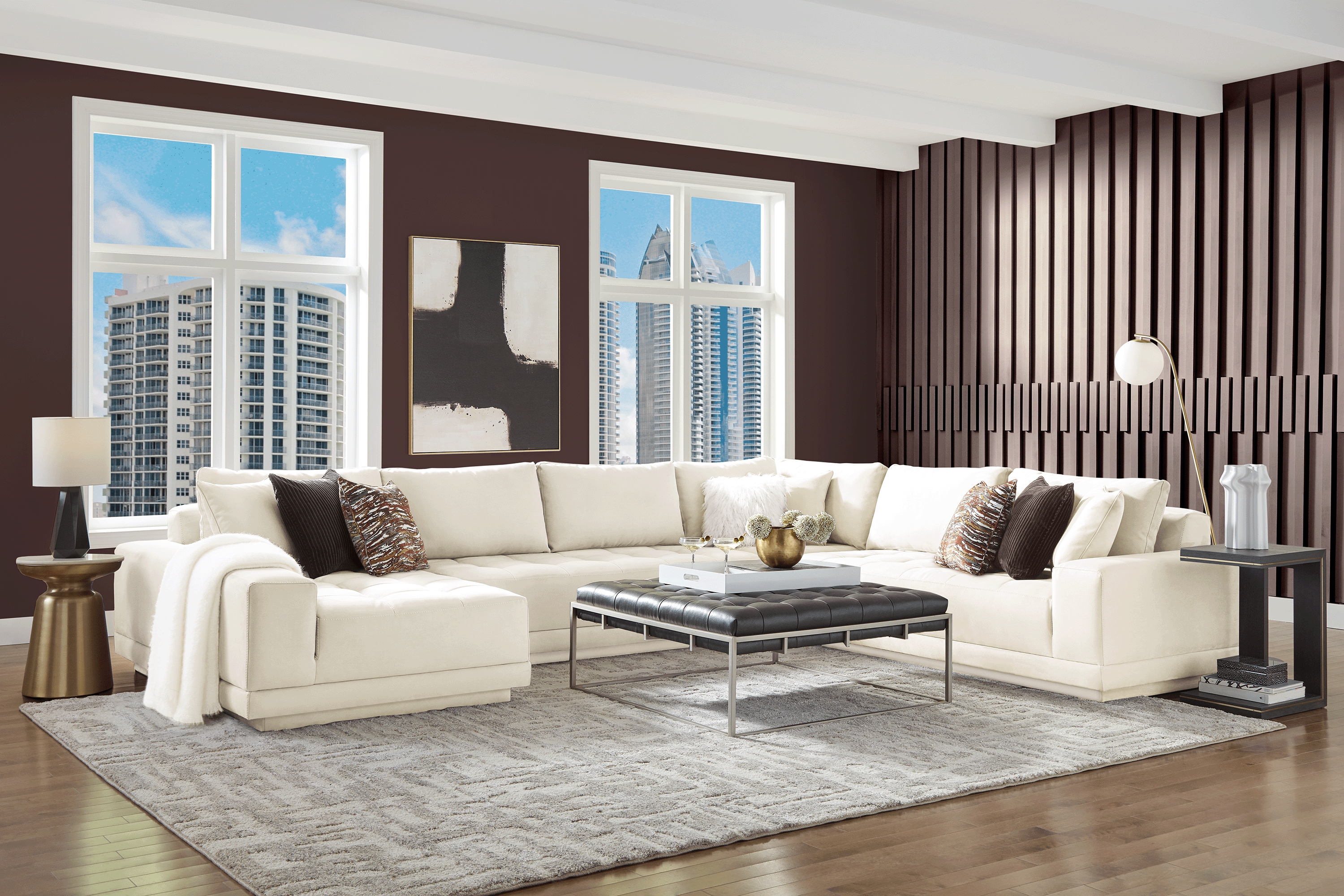 Milano White 4 Pc Sectional - Thumbnail - Image 2