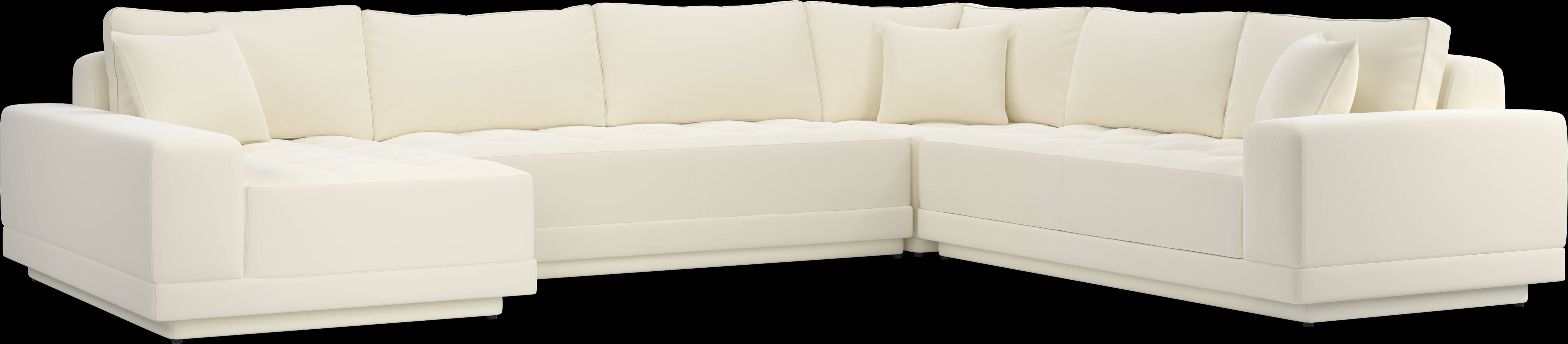 Milano White 4 Pc Sectional - Thumbnail - Image 1