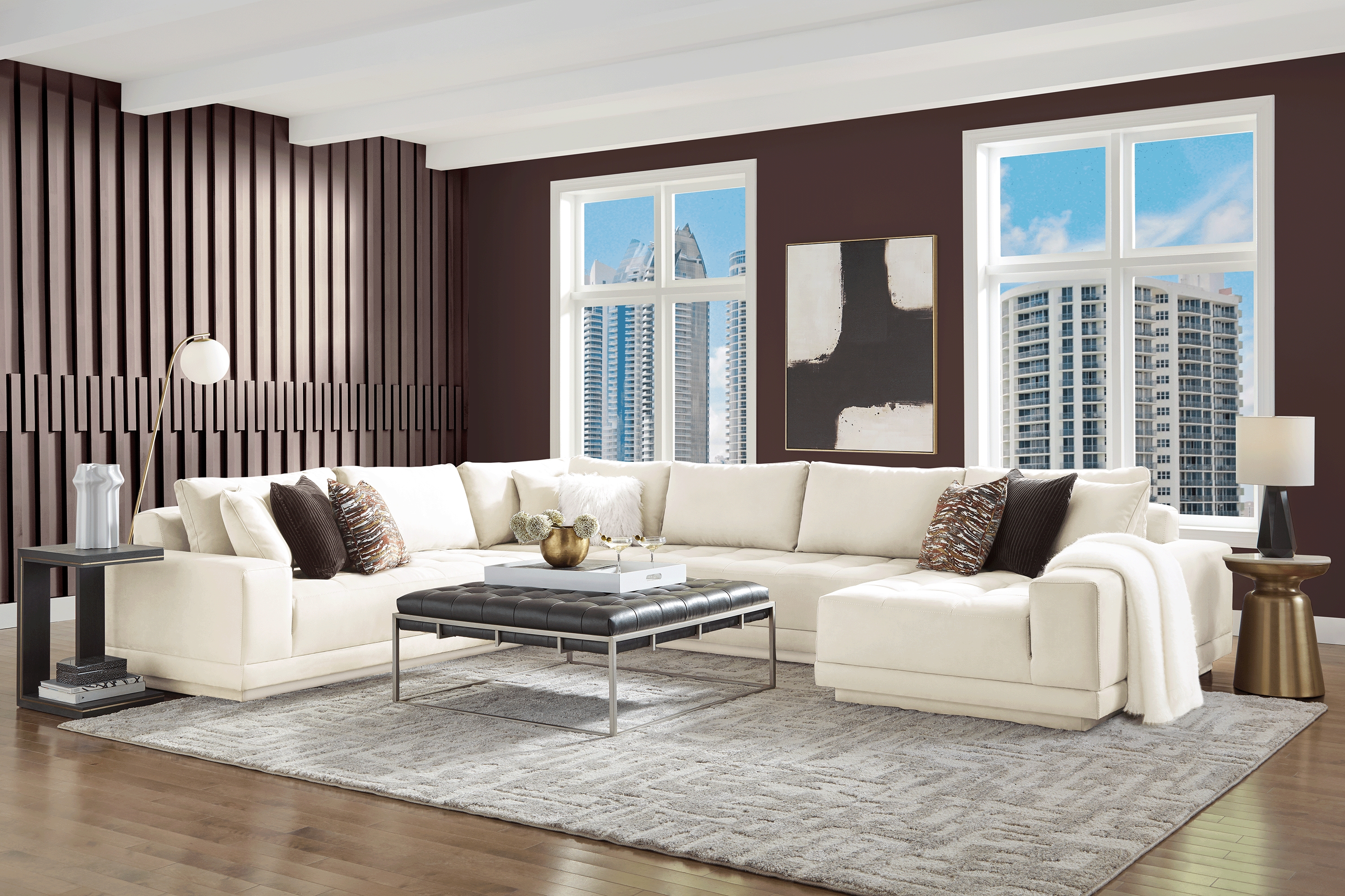 Milano White 4 Pc Sectional - Thumbnail - Image 2