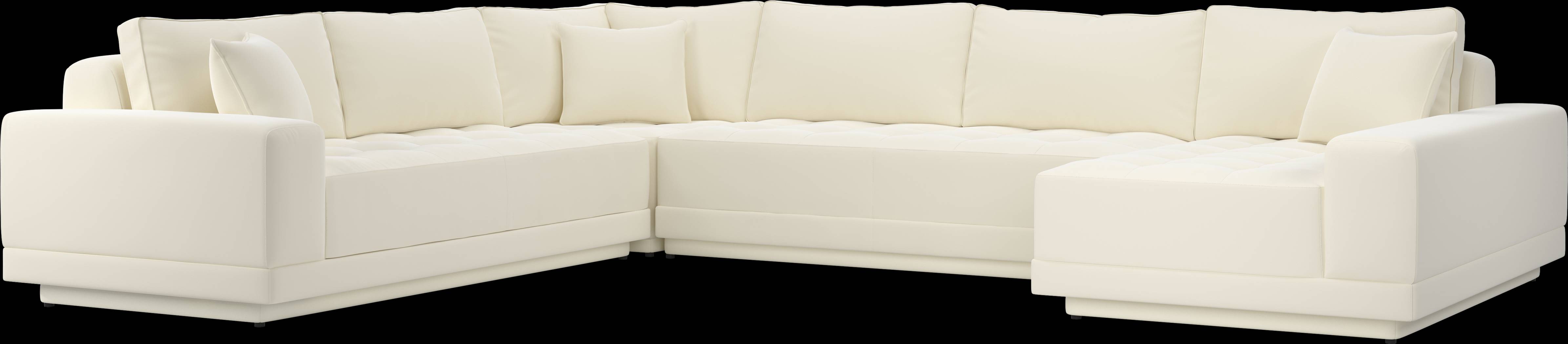 Milano White 4 Pc Sectional - Thumbnail - Image 1