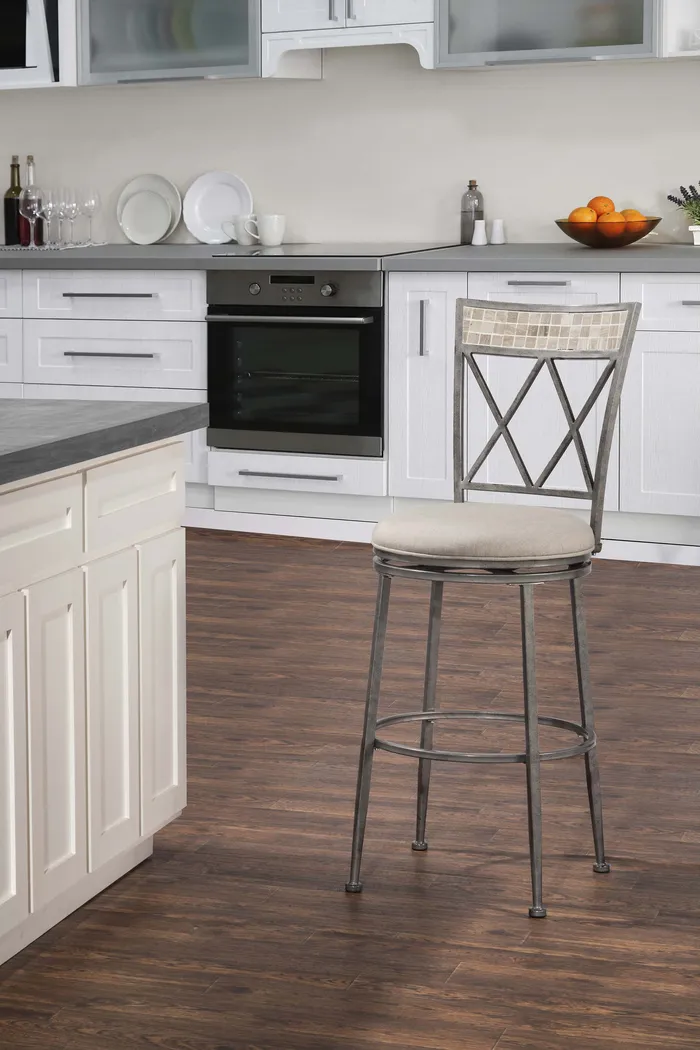 Milestone Way Pewter Outdoor Swivel Counter Height Stool - Thumbnail - Image 2