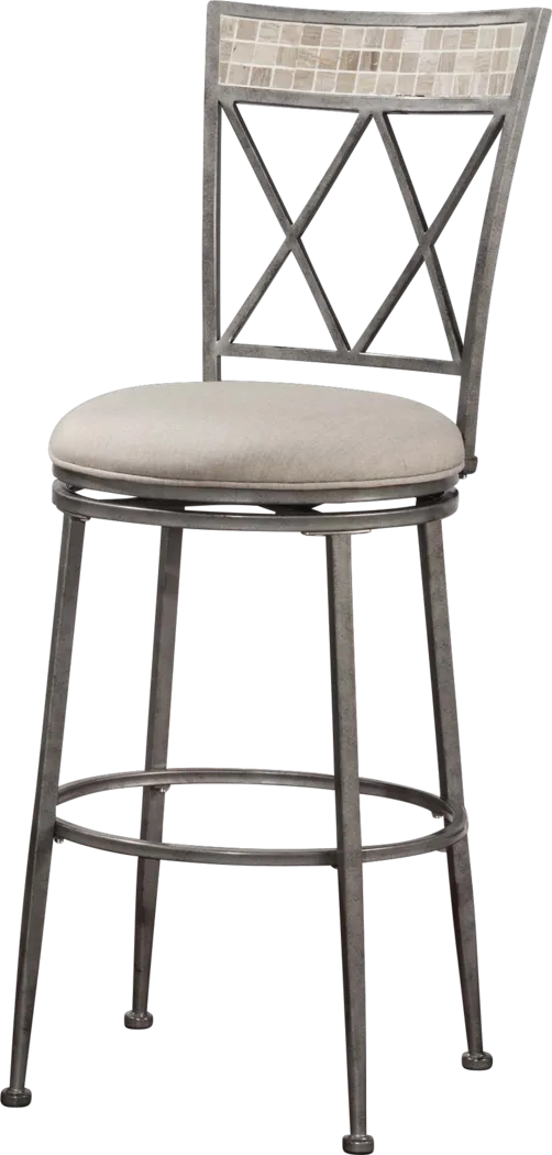 Milestone Way Pewter Outdoor Swivel Counter Height Stool - Thumbnail - Image 1