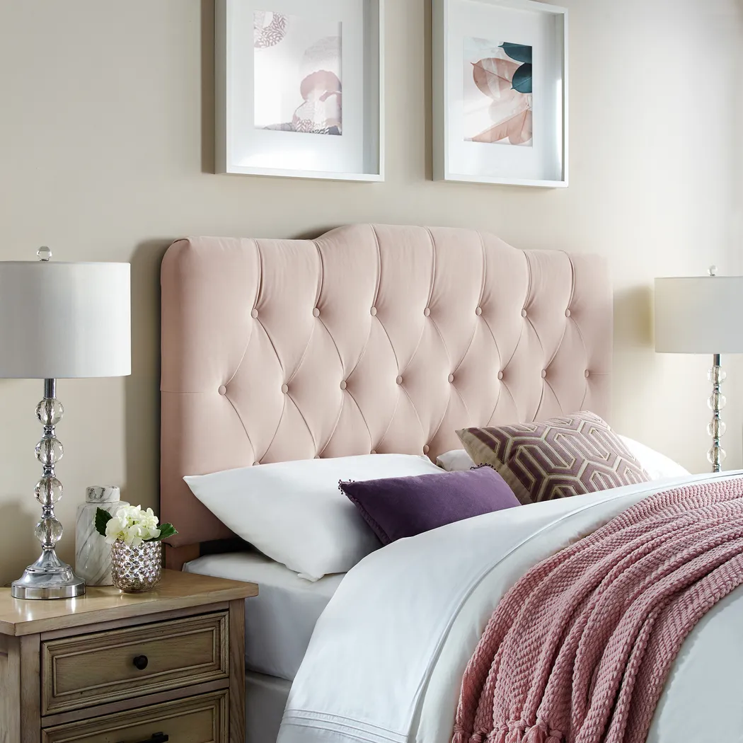 Milfoil Blush King Upholstered Headboard - Thumbnail - Image 5
