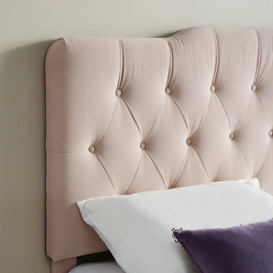 Milfoil Blush King Upholstered Headboard - Thumbnail - Image 6