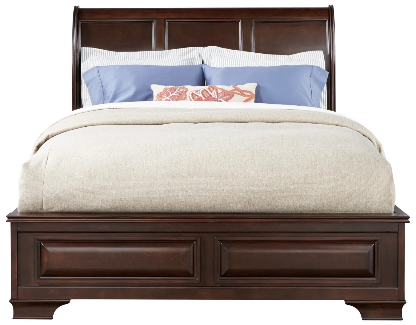 cherry 3 pc queen sleigh bed