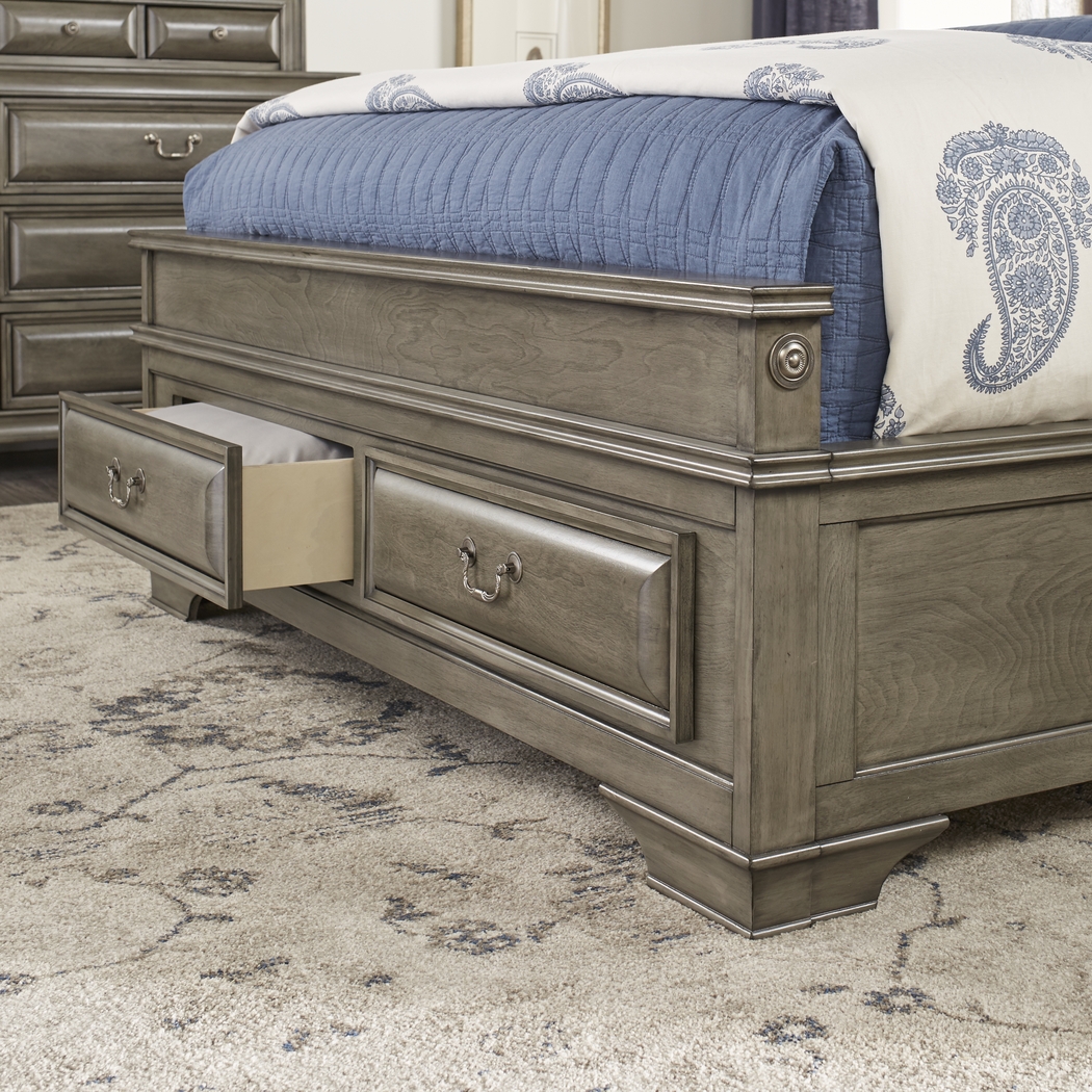 Mill Valley II Gray 5 Pc King Sleigh Bedroom with Storage - Thumbnail - Image 4