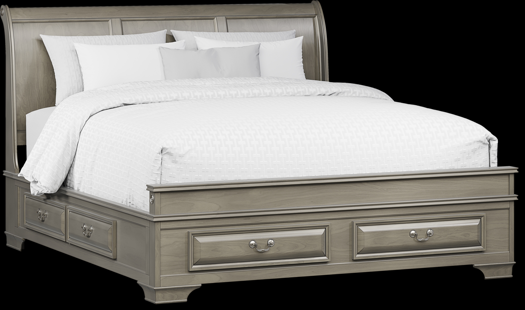Mill Valley II Gray 5 Pc King Sleigh Bedroom with Storage - Thumbnail - Image 2