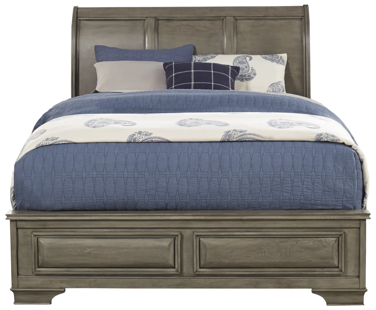 gray 3 pc queen sleigh bed