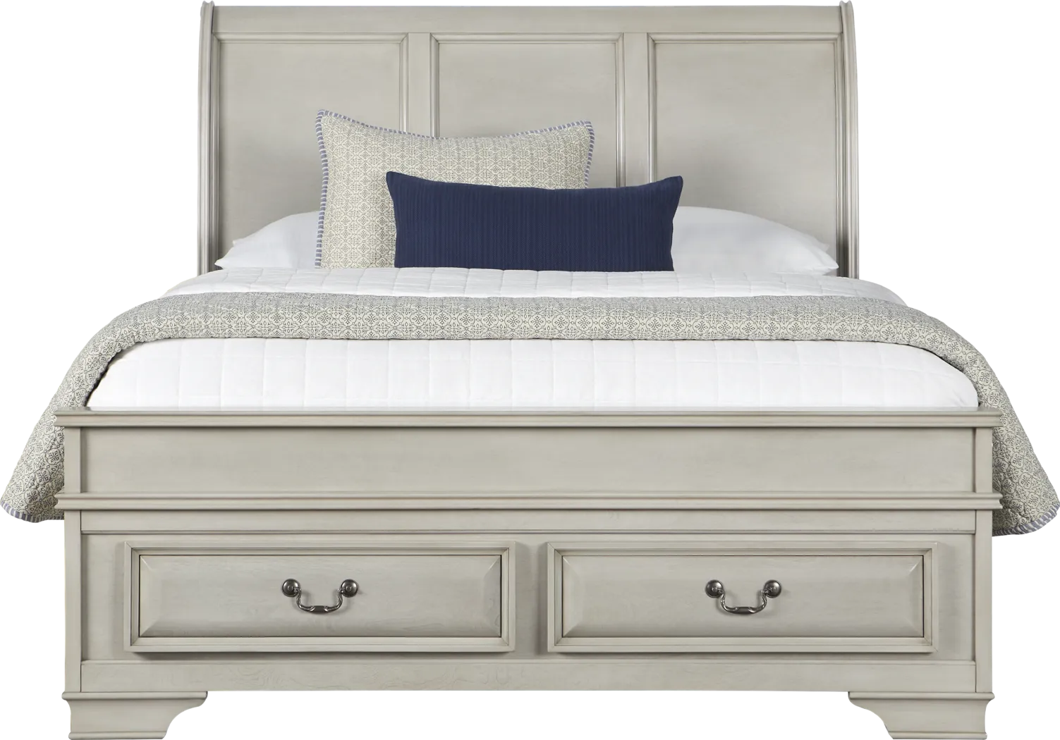 Mill Valley II White 7 Pc King Sleigh Bedroom with Storage - Thumbnail - Image 2