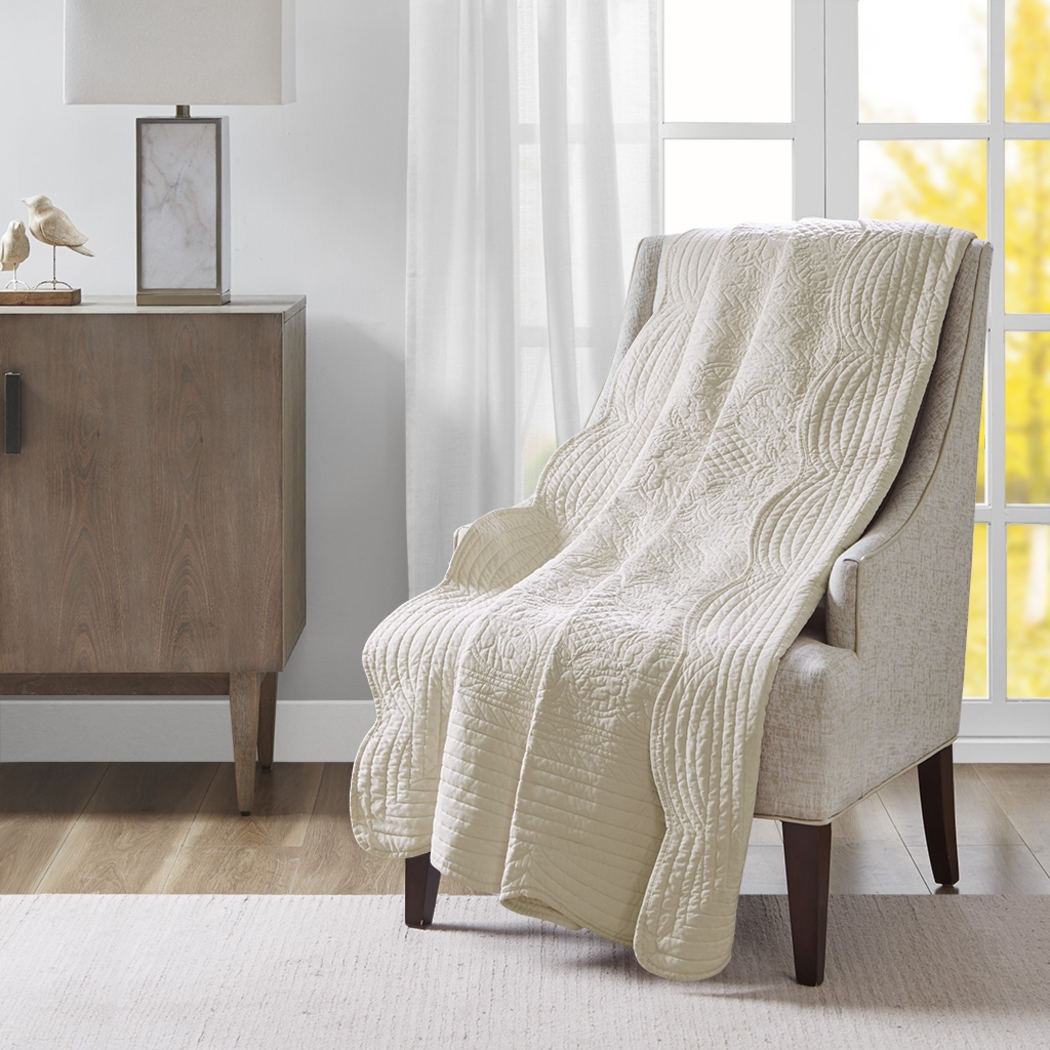 Millaudon Cream Throw Blanket - Thumbnail - Image 1