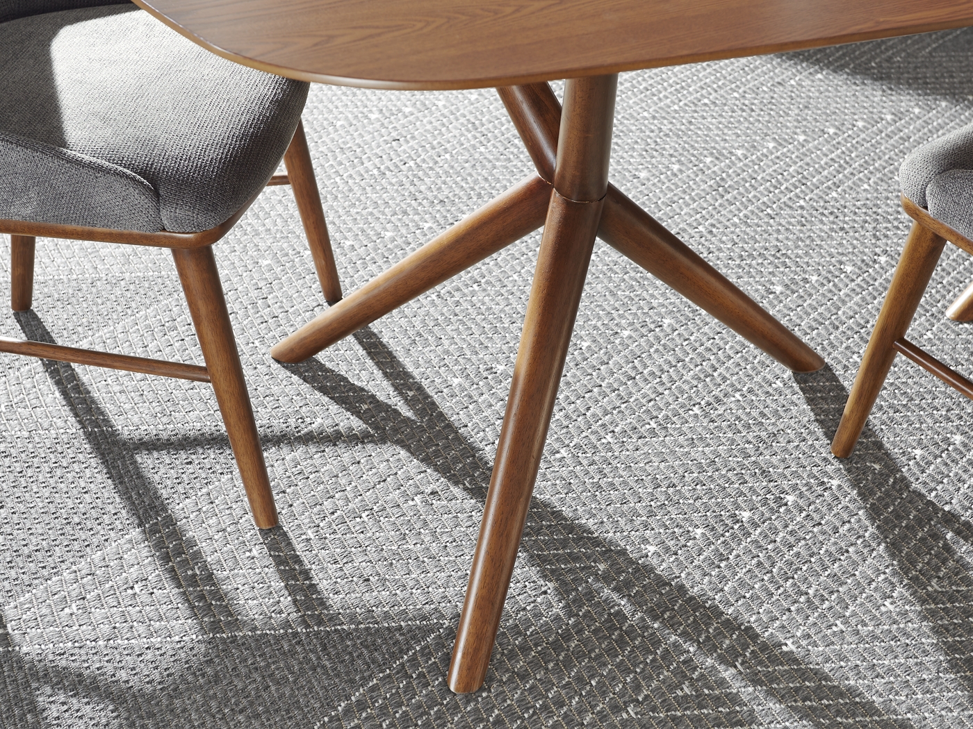 Millbrook Point Walnut 5 Pc Dining Room with Beige Chairs - Thumbnail - Image 4