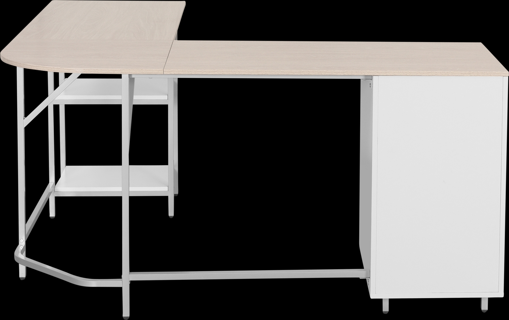 Milldes Beige L-Shaped Storage Desk - Thumbnail - Image 12