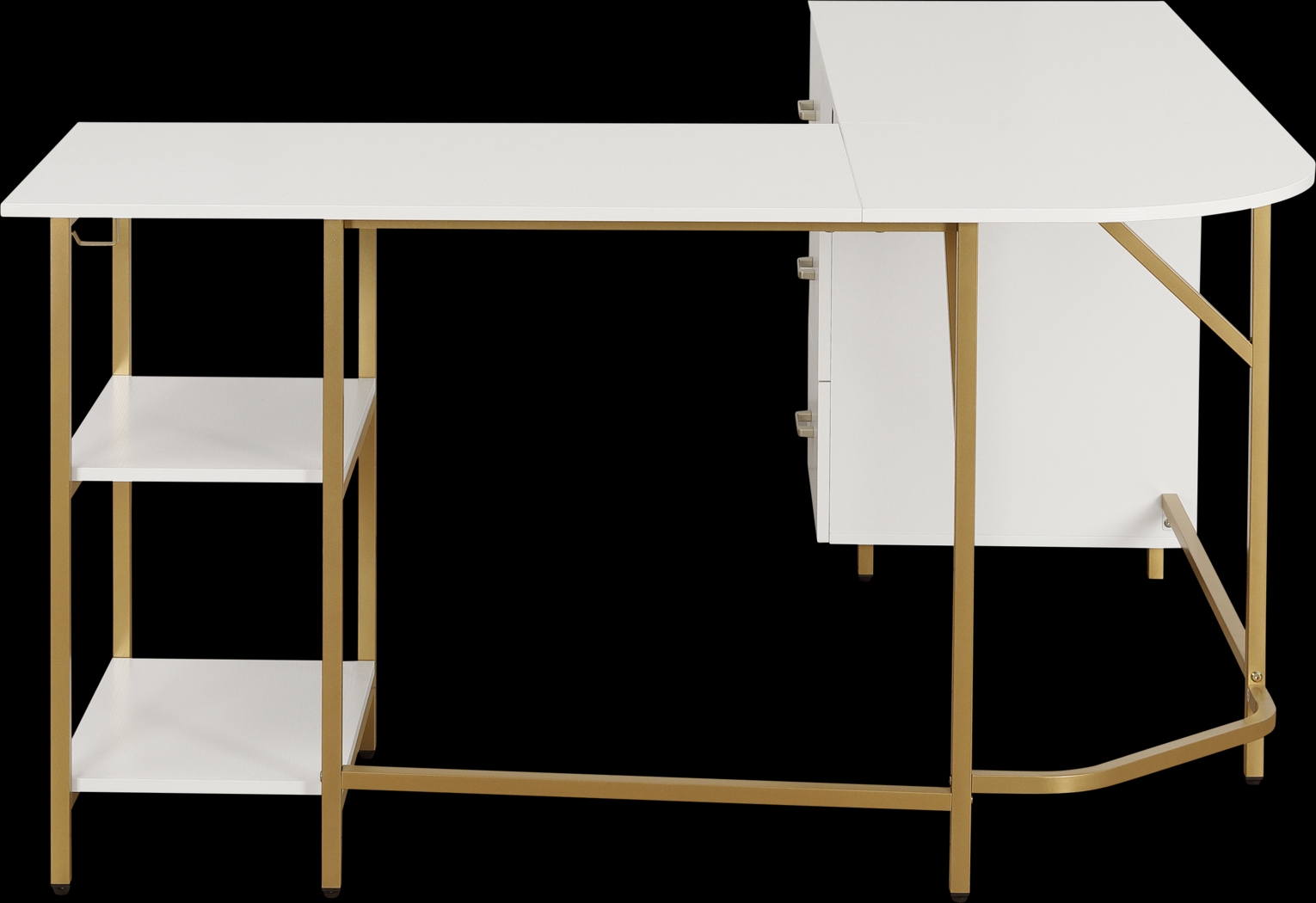 Milldes Gold L-Shaped Storage Desk - Thumbnail - Image 11