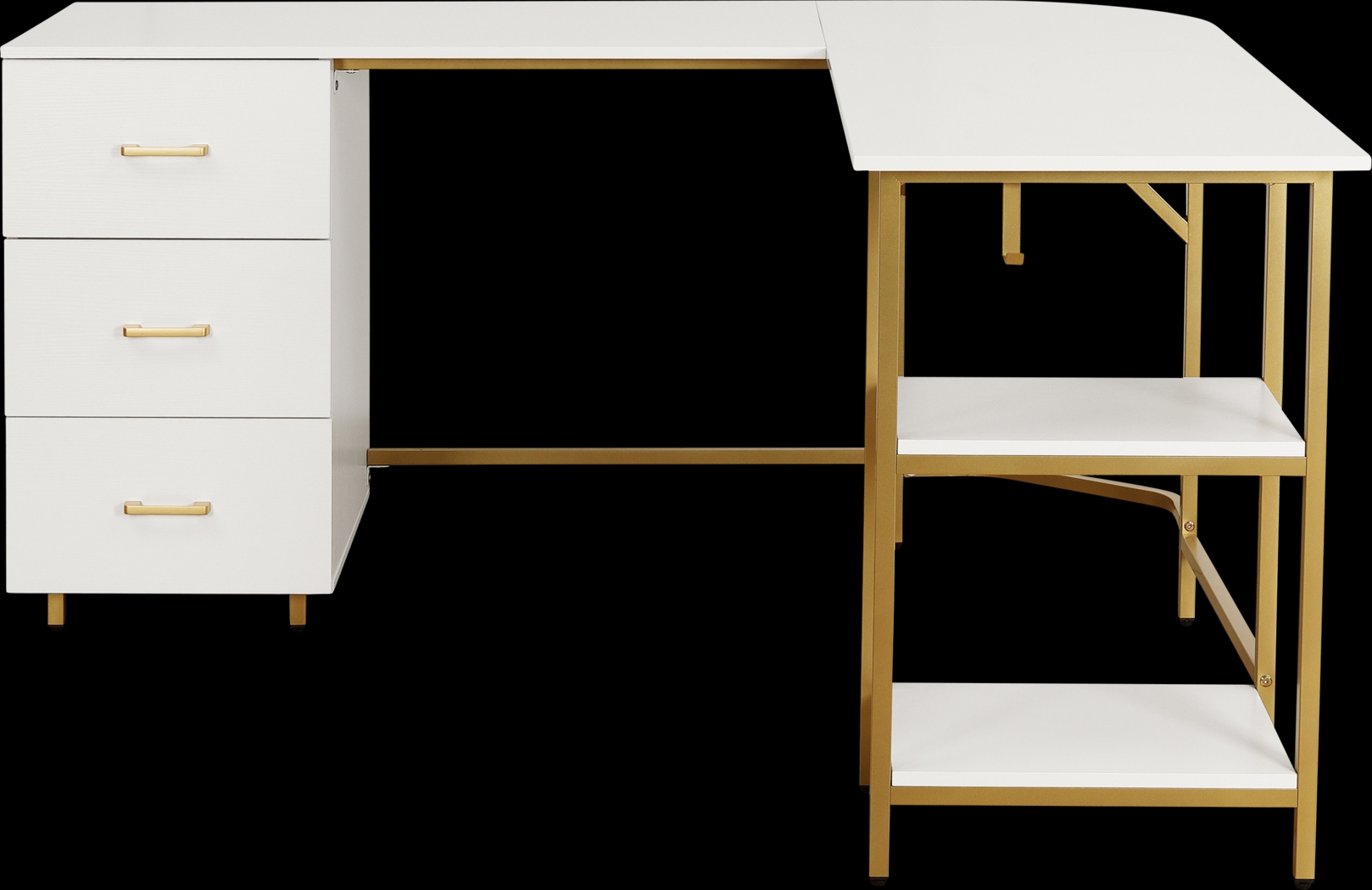 Milldes Gold L-Shaped Storage Desk - Thumbnail - Image 6