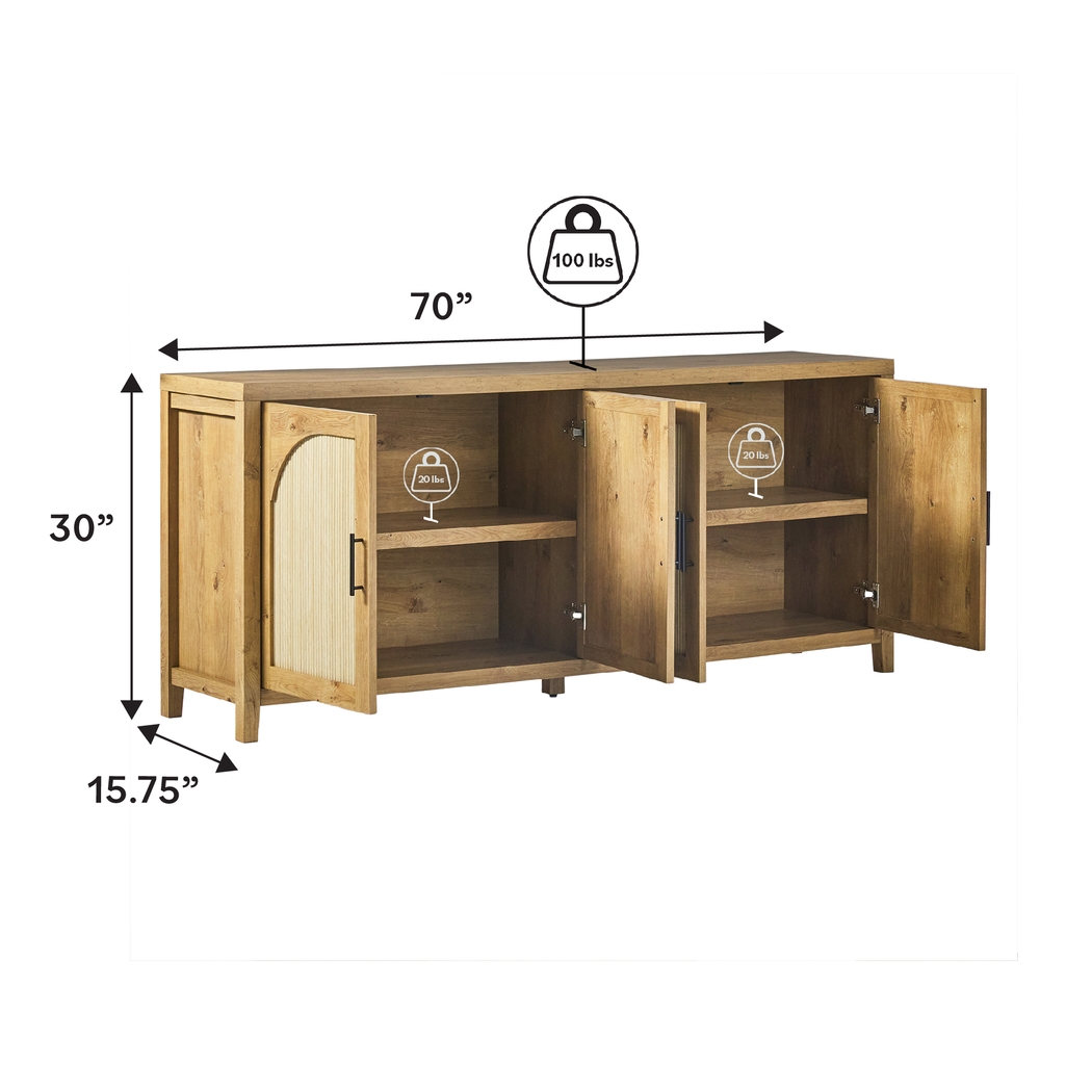 Millhaven Oak 70" Sideboard - Thumbnail - Image 6