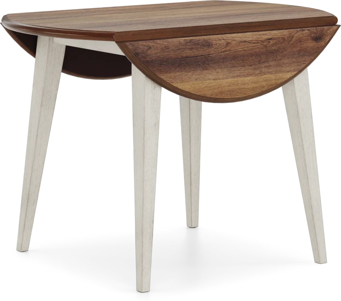 Millsboro White Round Drop-Leaf Dining Table - Image 4