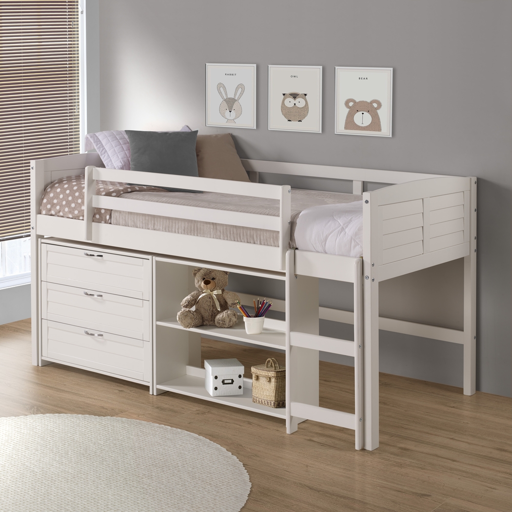 Milmarson White Twin Loft Bed - Thumbnail - Image 2