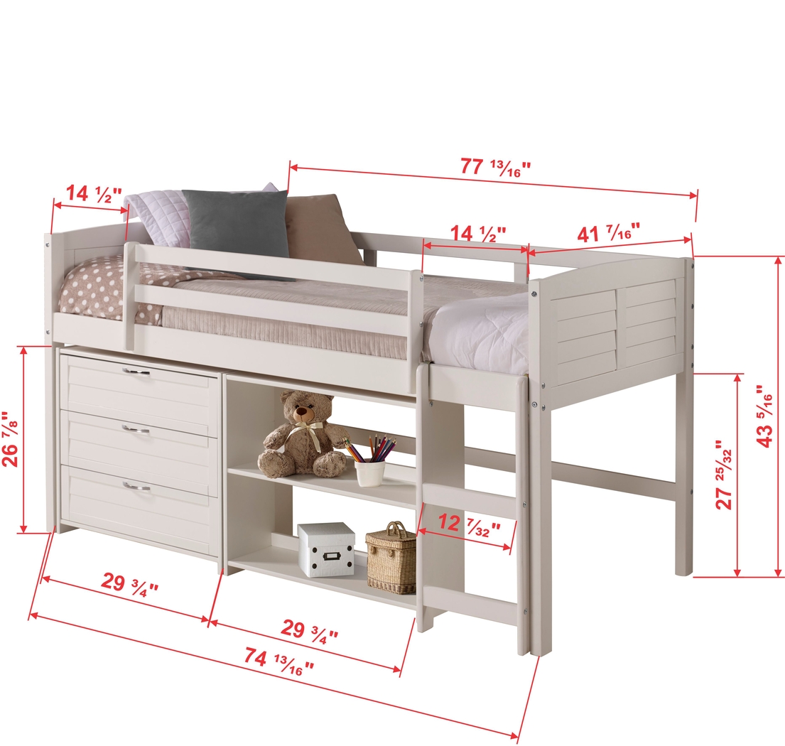 Milmarson White Twin Loft Bed - Thumbnail - Image 5