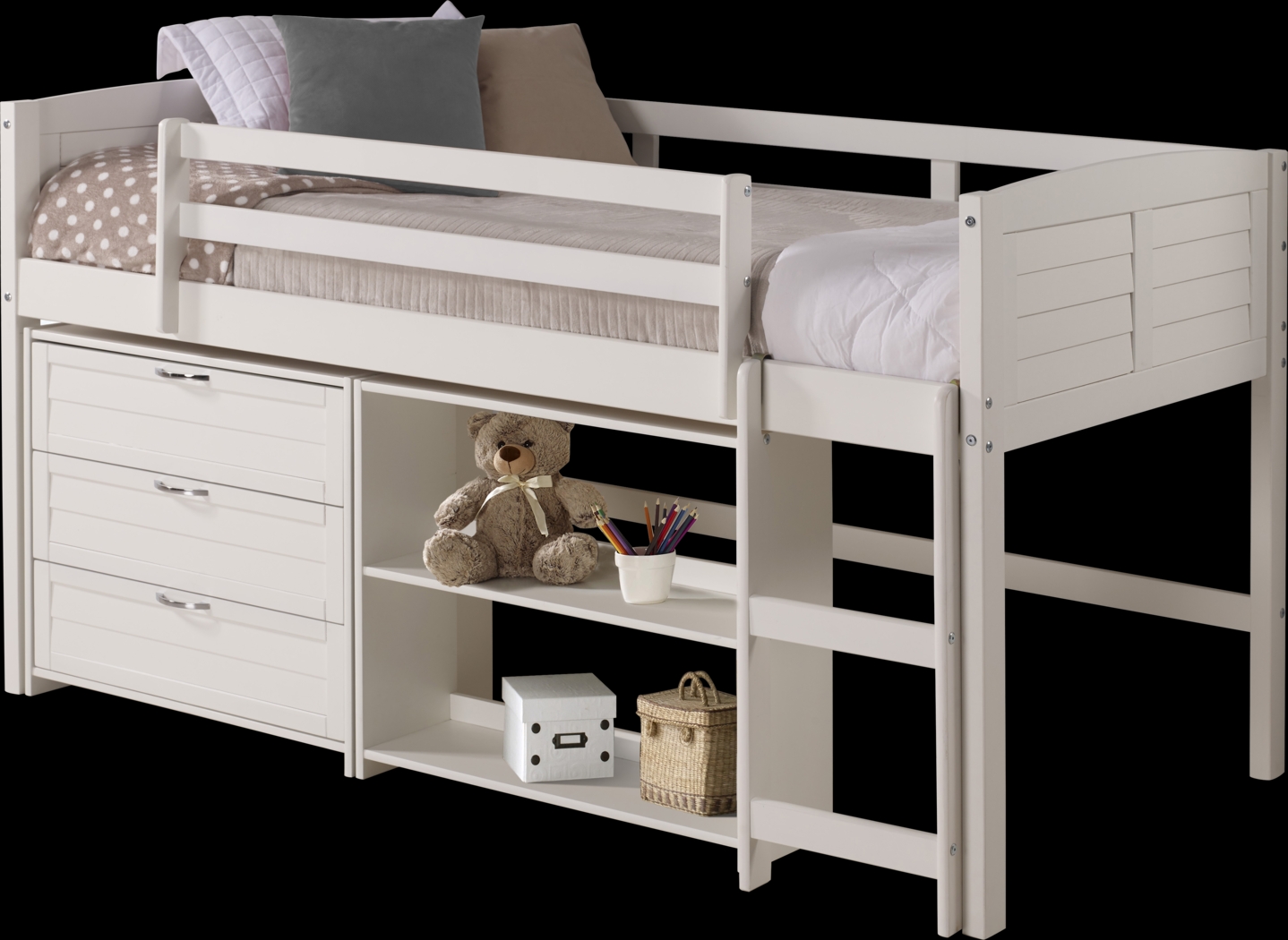 Milmarson White Twin Loft Bed - Thumbnail - Image 1