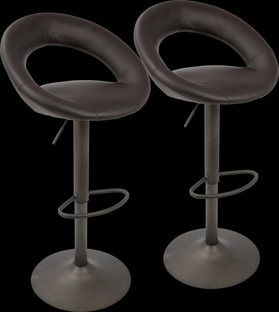 Milos Brown Barstool (Set of 2) - Thumbnail - Image 1