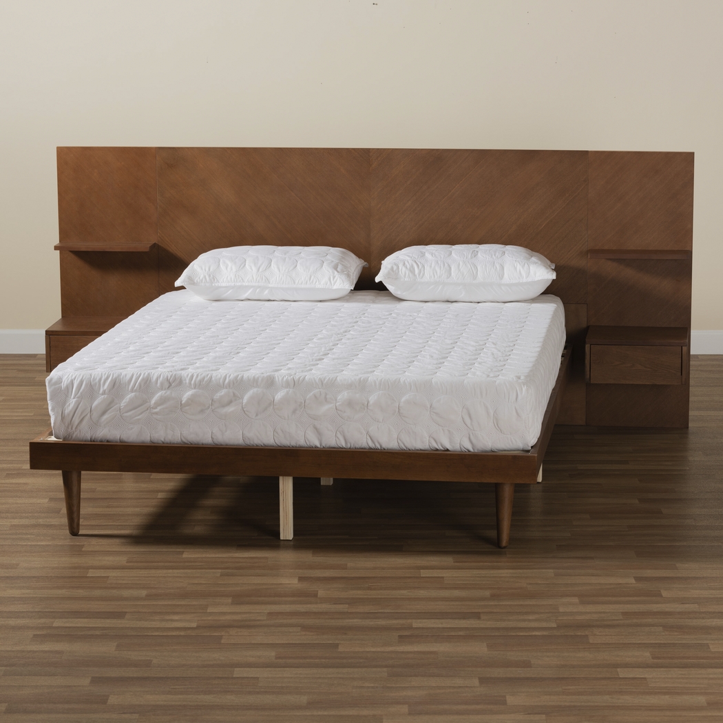 Mimbrera Walnut Queen Bed with Nightstands - Thumbnail - Image 3