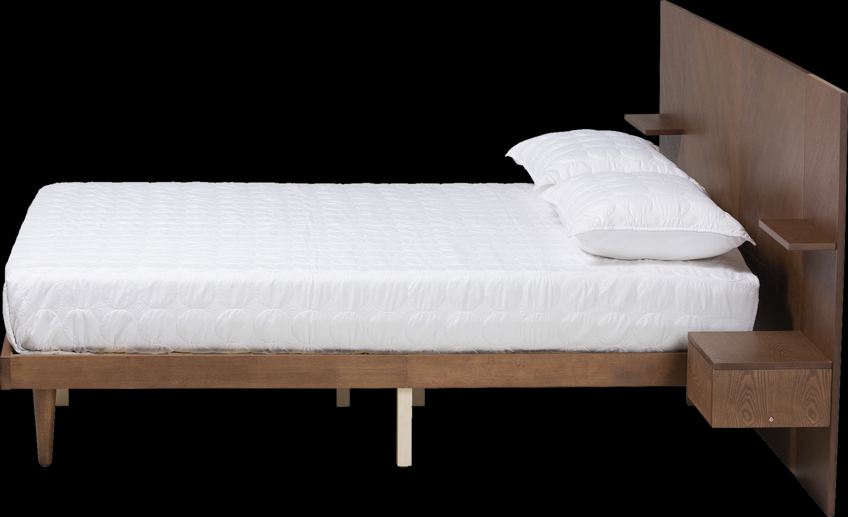 Mimbrera Walnut Queen Bed with Nightstands - Thumbnail - Image 4