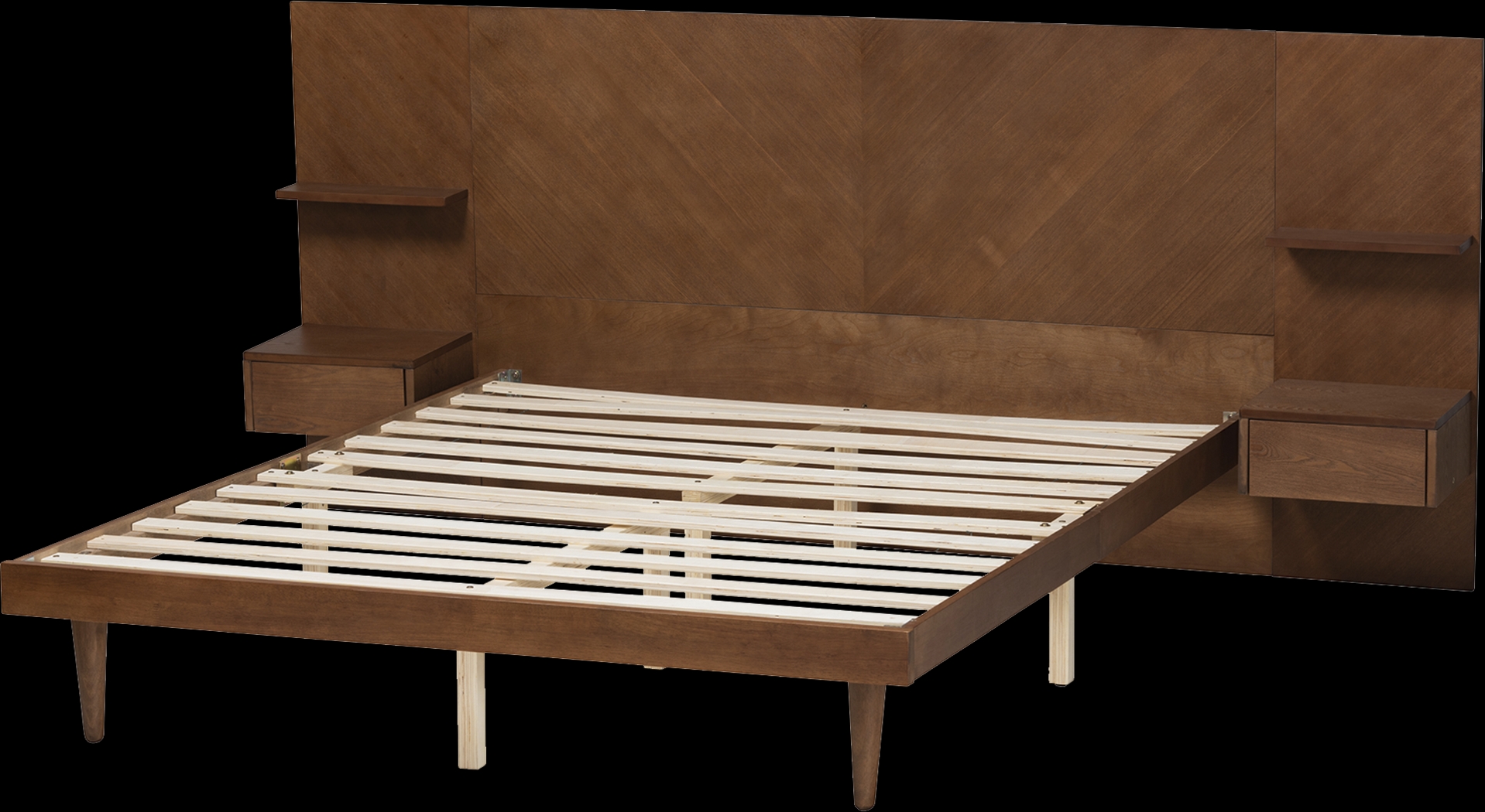 Mimbrera Walnut Queen Bed with Nightstands - Thumbnail - Image 5