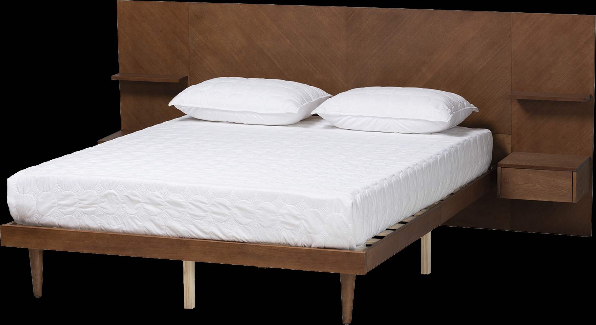 Mimbrera Walnut Queen Bed with Nightstands - Thumbnail - Image 1