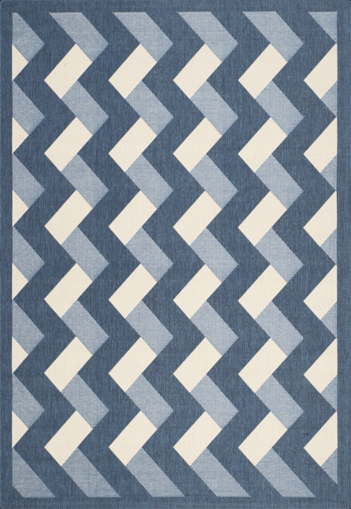 Mina Navy 5'3 x 7'7 Indoor/Outdoor Rug - Thumbnail - Image 1