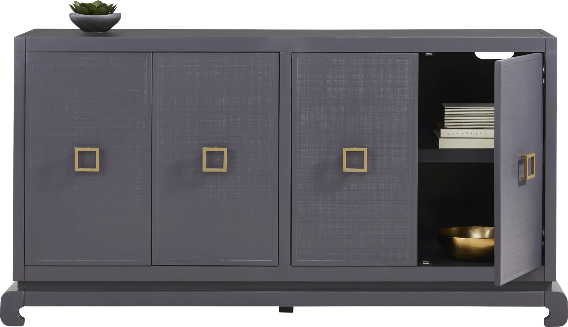 Ming Periwinkle 4-Door Credenza - Thumbnail - Image 2