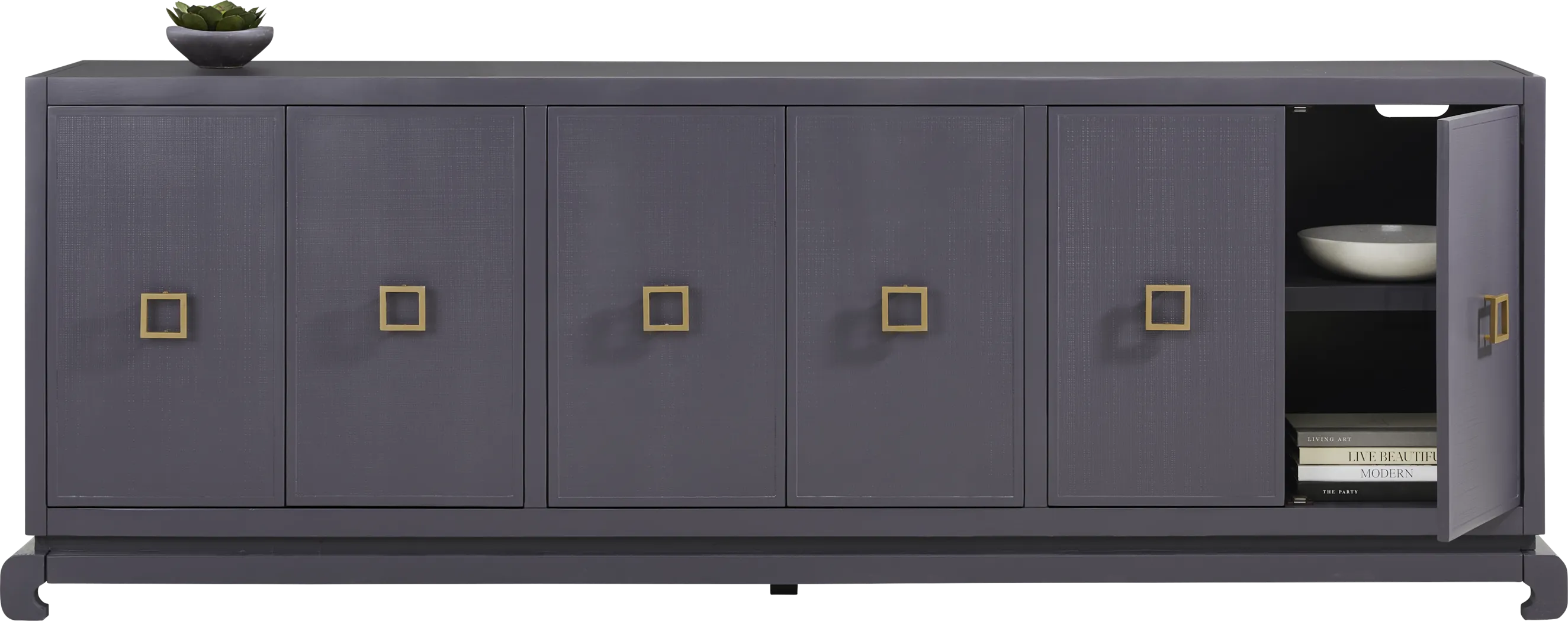 Ming Periwinkle 6-Door Credenza - Thumbnail - Image 2