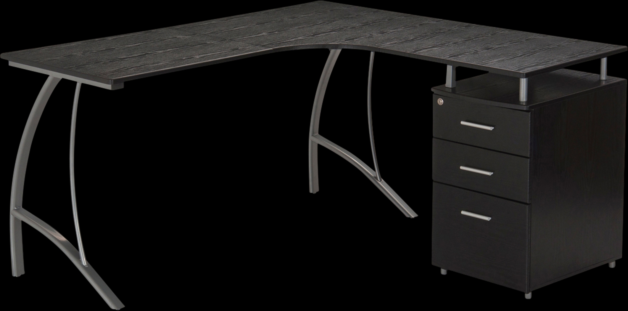 Minicier Brown L-Shaped Storage Desk - Thumbnail - Image 5