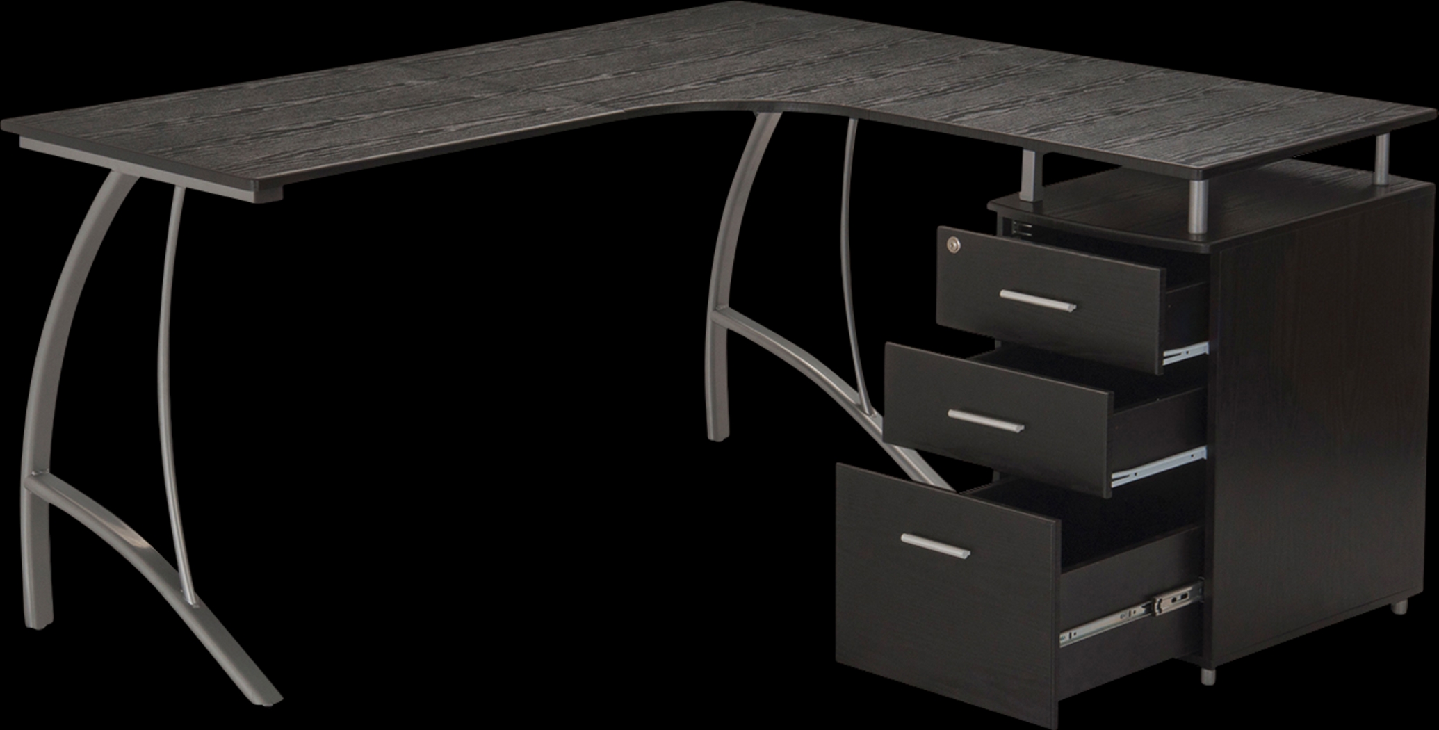 Minicier Brown L-Shaped Storage Desk - Thumbnail - Image 7