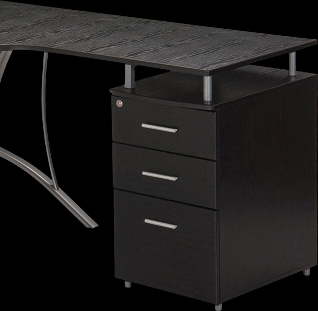 Minicier Brown L-Shaped Storage Desk - Thumbnail - Image 9