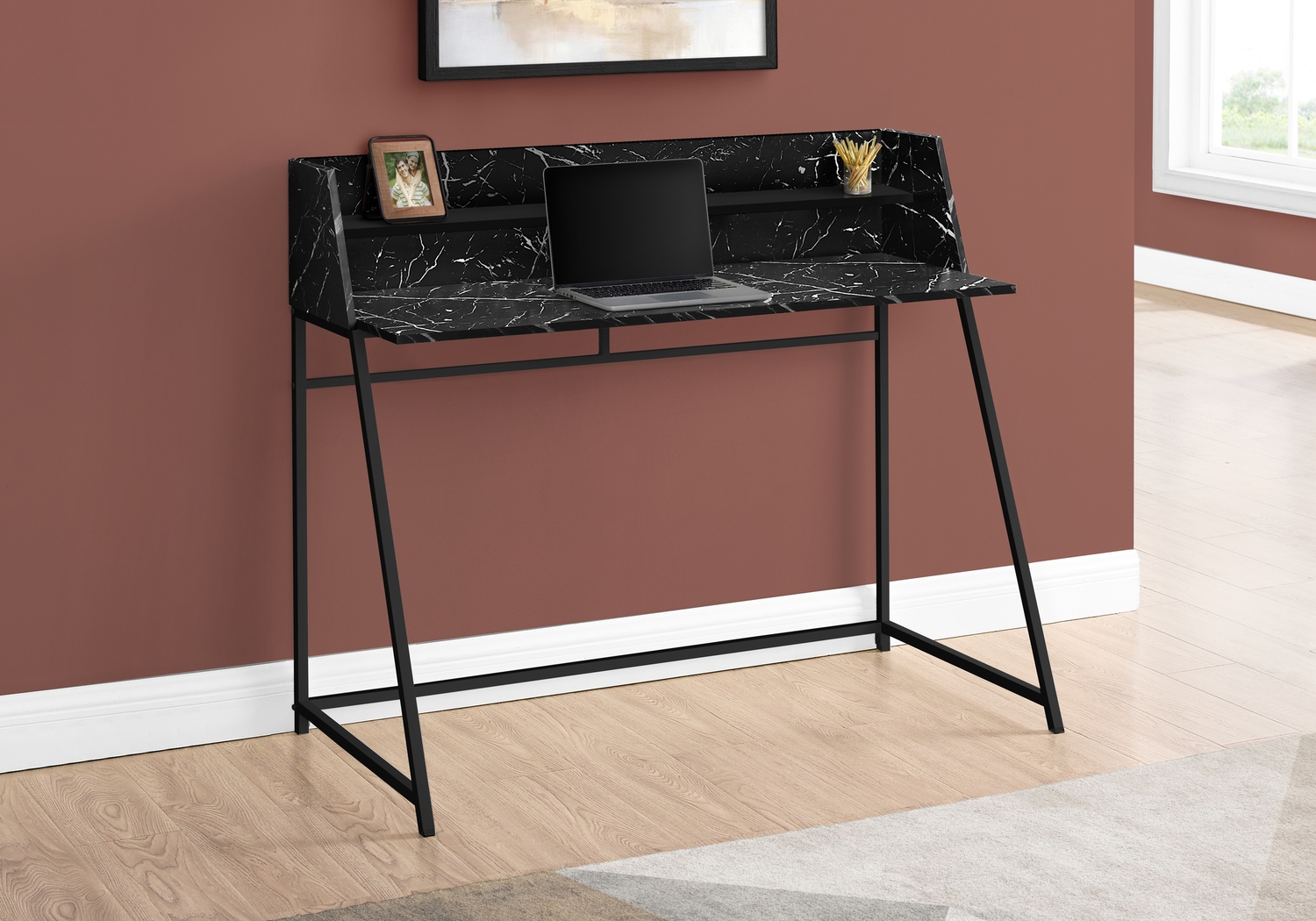 Minkler Black Marble Desk - Thumbnail - Image 2