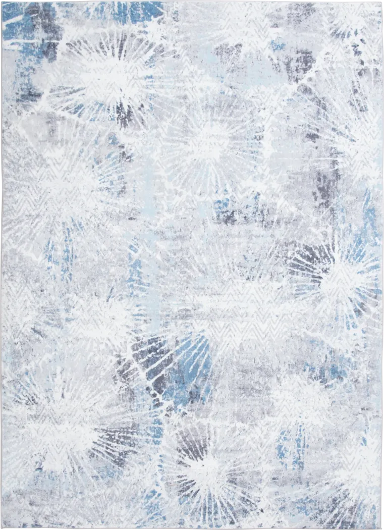 Minky Batik Aqua 7'6 X 9'6 Rug - Thumbnail - Image 1