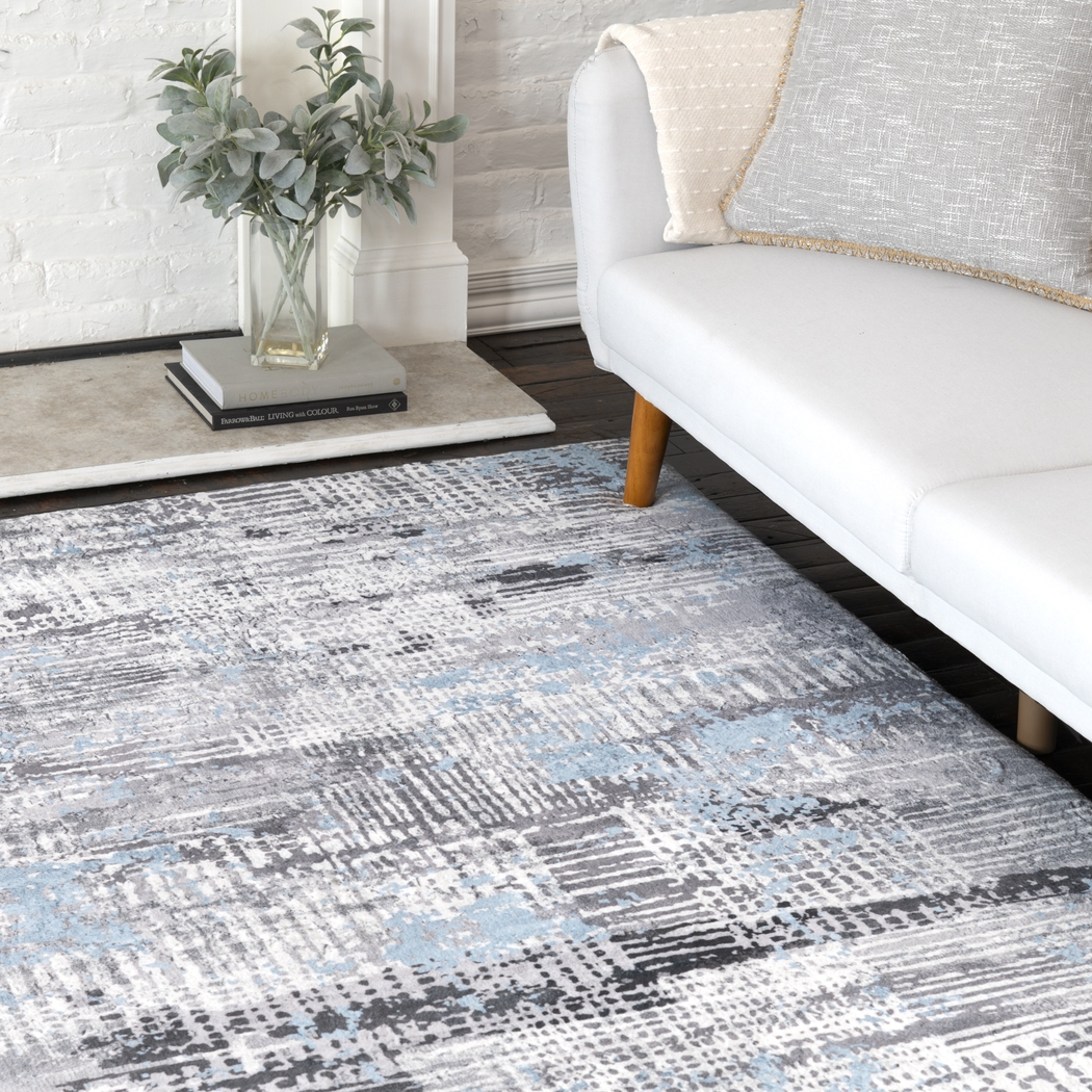 Minky Metropolitan Plus Blue 7'6 x 9'6 Rug - Thumbnail - Image 2