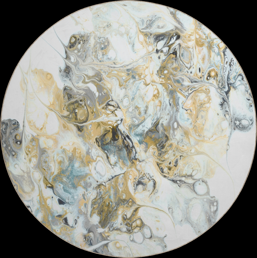 Minky Stardust Ivory 8' Round Rug - Thumbnail - Image 1