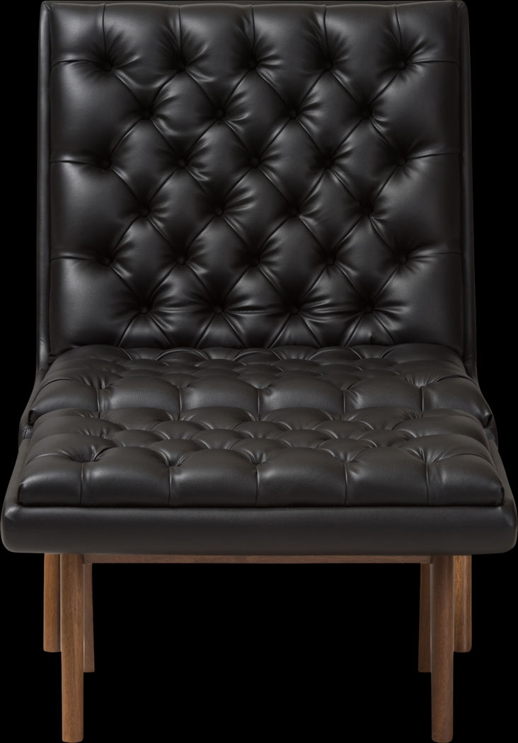 Minneha Black Accent Chair and Ottoman - Thumbnail - Image 4